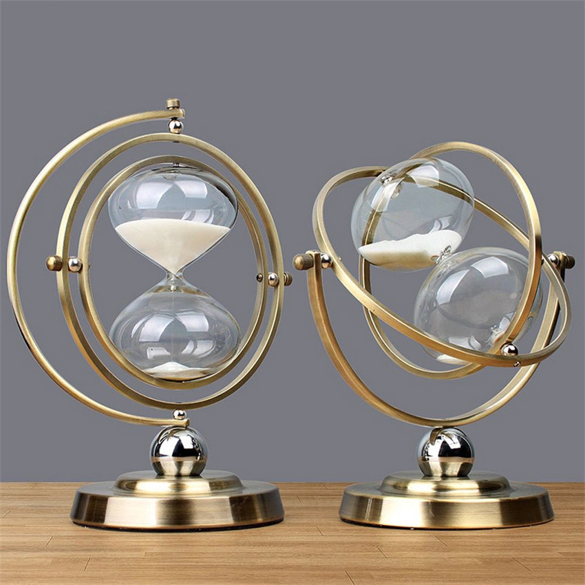 Factory Wholesale Ornaments Home Accessories Personalized Time Style Globe Hourglass