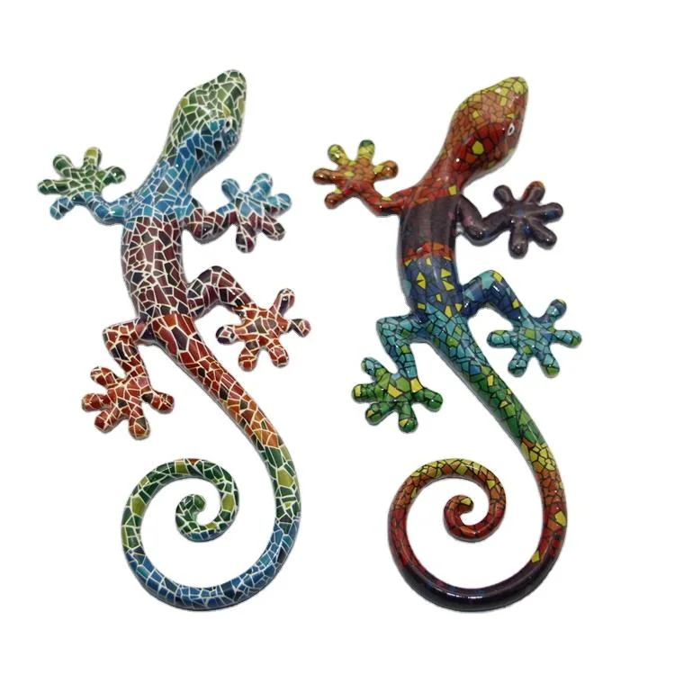 European Modern Art Design Living Room Indoor Gecko Wall Decor Realistic Resin Lizard Sculpture