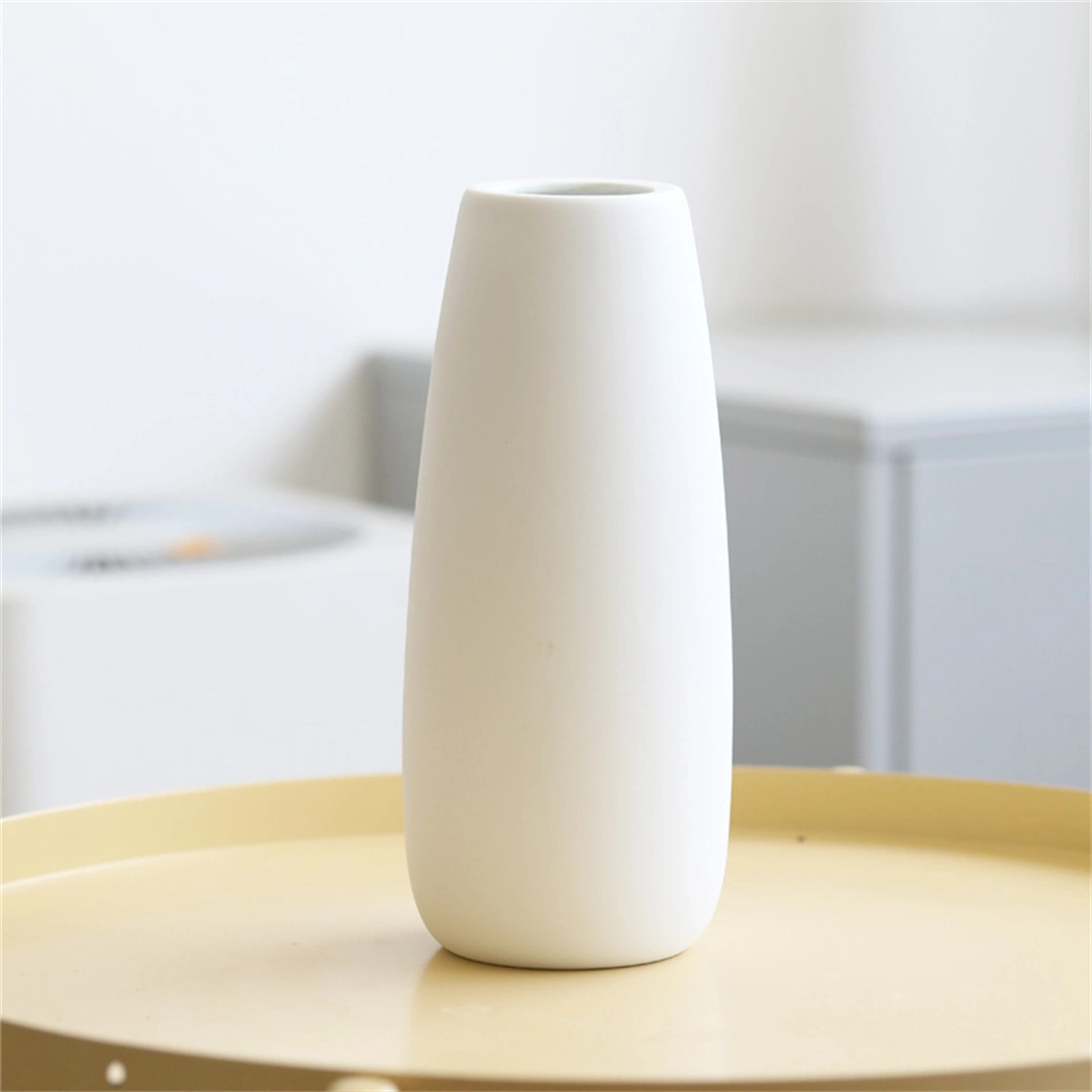 Modern Simple White Glazed Dry Flower Pot Ceramic Vase