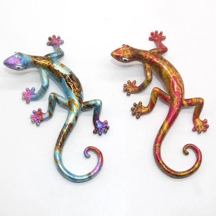 European Modern Art Design Living Room Indoor Gecko Wall Decor Realistic Resin Lizard Sculpture