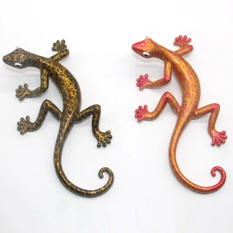 European Modern Art Design Living Room Indoor Gecko Wall Decor Realistic Resin Lizard Sculpture