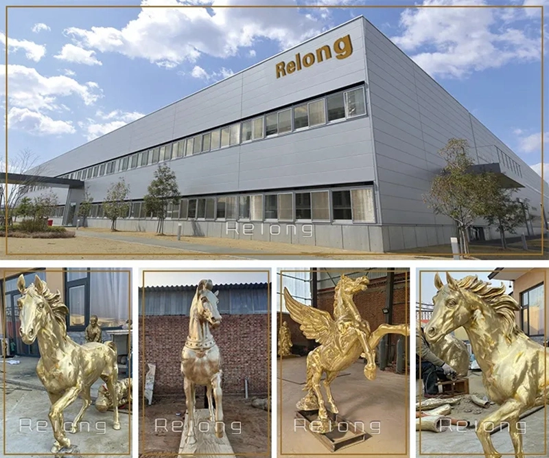 Outdoor Classic High-Quality Metal Garden Park Decoration Large Bronze Casting Jumping Horse Sculpture Manufacturer