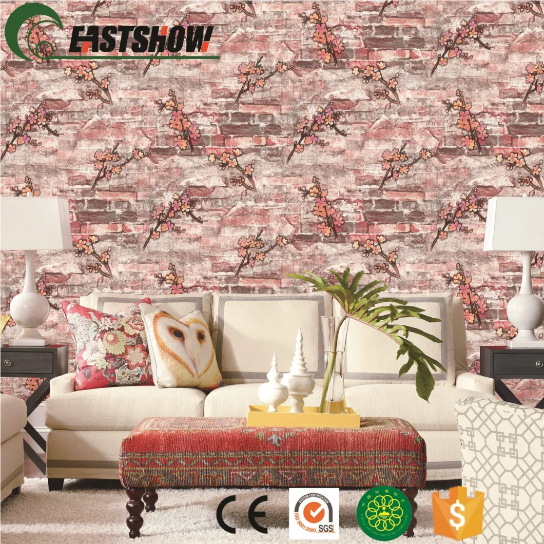 3D PVC Vinyl Brick Floral Wallpaper Modern Wall Paper