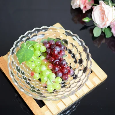 Decoración Bead Point Compote Fruit Plate Glass Wed Parti Decor Fruit Plate