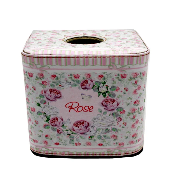 Caja de pañuelos de precio barato personalizado floral de diseñador moderno de calidad superior