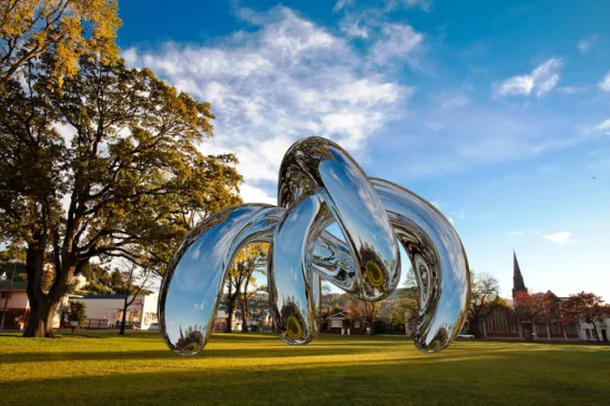 Escultura de cangrejo al aire libre de acero inoxidable con pulido de espejo