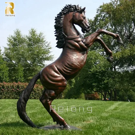 Jardín de jardín de metal de alta calidad clásico al aire libre Decoración Gran bronce Fundición Salto Caballo Escultura Fabricante